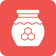 Honey Multicolor Round Corner Glyph Inverted Icon