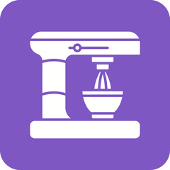 Electric mixer Multicolor Round Corner Glyph Inverted Icon