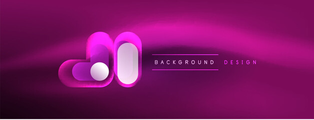 Naklejka premium Neon circle abstract background. Template for wallpaper, banner, presentation, background