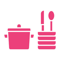 Kitchen utensils Multicolor Glyph Icon