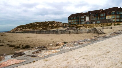  Plage de Sainte Cécile plage au bord de la Manche, département du Pas de Calais en France