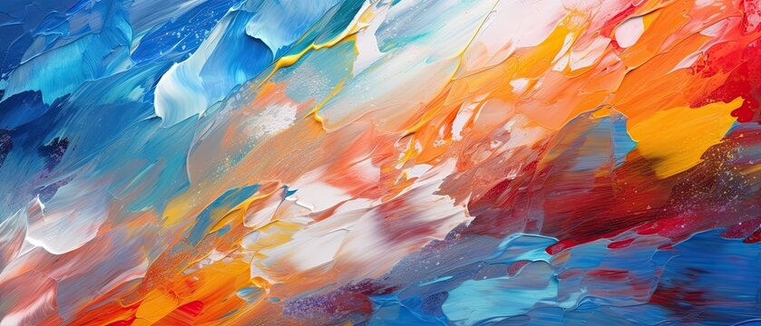 High resolution image of a colorful abstract painting. Unique abstract background. Beautiful illustration, wallpaper texture, gallery art design. Generative AI. 