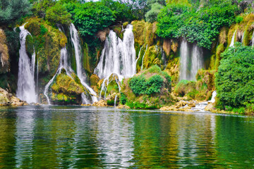 Fototapeta na wymiar Kravica waterfalls in Bosnia and Hercegovina 