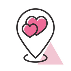 Wedding location isolated vector pin map icon