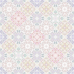 Ornate floral seamless texture, endless pattern with vintage mandala elements.