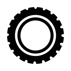 Tire icon. Black vector icon - obrazy, fototapety, plakaty