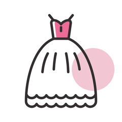 Wedding dress isolated vector icon