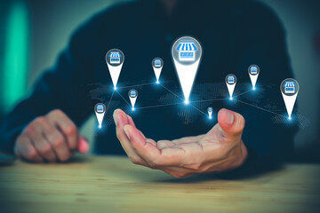 Franchise business e-commerce online e-marketplace or digital marketing branch expansion for growth...