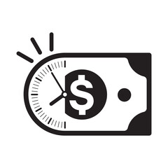 Time is money icon isolated on white background