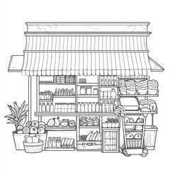 Fototapeta premium Sketches of street vendors