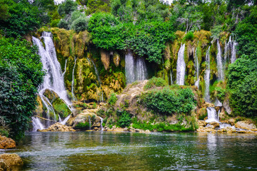 Fototapeta na wymiar Kravica waterfalls in Bosnia and Hercegovina 