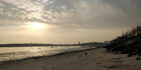 sunset over the beach