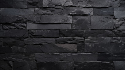 Black stone background. Created with generative Ai technology.