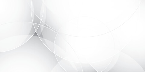 Abstract white and gray color, modern design stripes background with geometric round shape. Vector illustration.