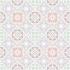 Ornate floral seamless texture, endless pattern with vintage mandala elements.