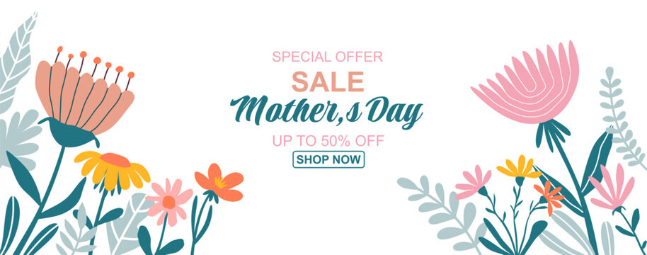 Mother's Day Sale Banner. vector illustration