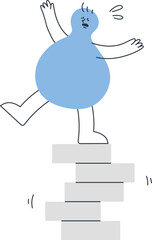 危険な場所に立つ男性