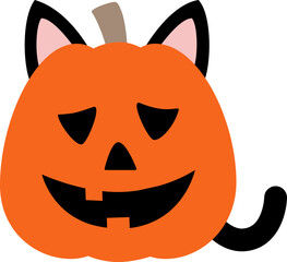Halloween pumpkin with cat ears