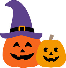 Halloween pumpkin in a witch hat