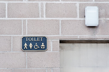 Toilet sign for public use for male, female, disabled and infant
