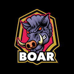 Pig boar emblem logo