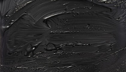 Black paint with a swirl pattern, Black Oil & Acrylic texture Background - Generative Ai