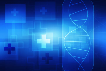 2d render of dna structure, abstract background