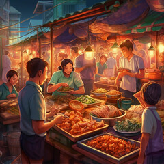 Obraz na płótnie Canvas food market