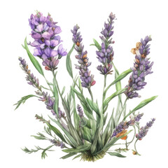 Watercolor lavender bush