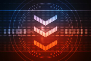 2d illustration Abstract futuristic electronic circuit technology background