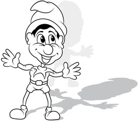 Drawing of a Smiling Stick Figure with Open Arms