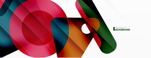 Obraz premium Primitive geometric shapes - line, triangle, square and circle composition. Vector geometric minimal abstract background for wallpaper, banner, background, landing page