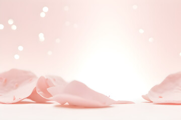 Pink rose petals and drops. Generative AI