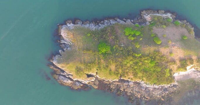 Spring seaside scenery of Binhai Road in Dalian, Liaoning province, China