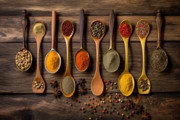 many type of spice in spoon