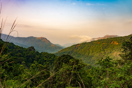 A beautiful sunrise in the western ghats, charmadi ghat.