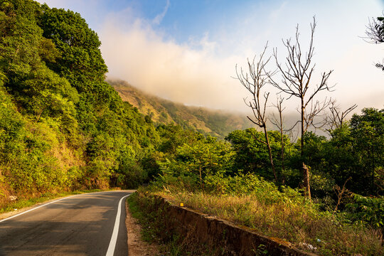 A beautiful sunrise in the western ghats, charmadi ghat.