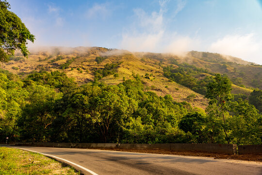 A beautiful sunrise in the western ghats, charmadi ghat.
