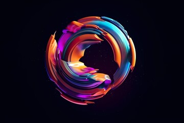 Circle with abstract art in technology style and high resolution