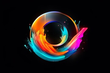 Circle with abstract art in technology style and high resolution