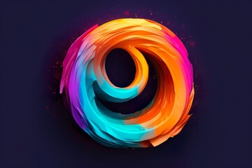 Circle with abstract art in technology style and high resolution