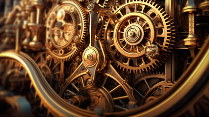 Fototapeta premium Unveiling the Marvels: Delving into the Intricate Steampunk Universe. Generative AI