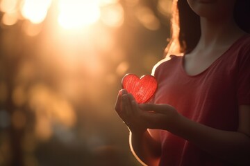 hands holding a heart - ai