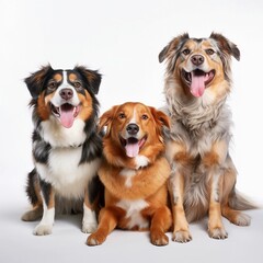 A group cute beautiful dogs, happy dog, smiling dogs, dog portrait, dog group photos