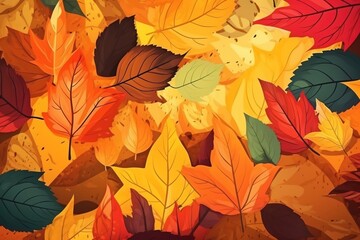 autumn leaves pattern -Ai
