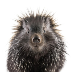 Close up of porcupine with a transparent background, Generative Ai - obrazy, fototapety, plakaty