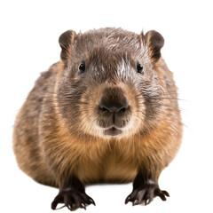 Close up of beaver with a transparent background, Generative Ai