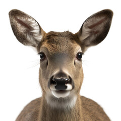 Close up of deer with a transparent background, Generative Ai