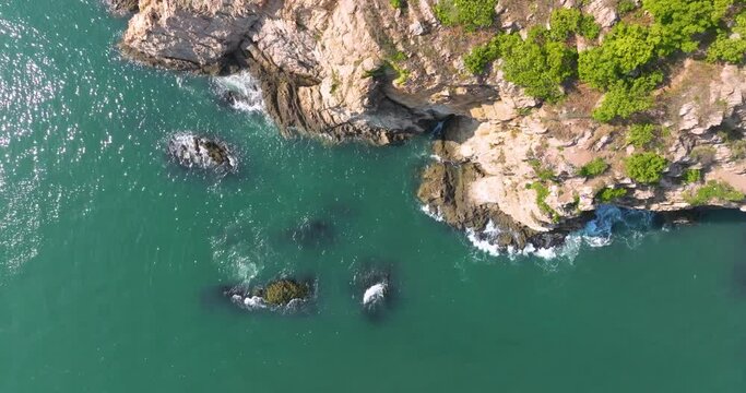 Spring seaside scenery of Binhai Road in Dalian, Liaoning province, China