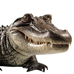 Close up of alligator isolated on transparent background, Generative Ai - obrazy, fototapety, plakaty
